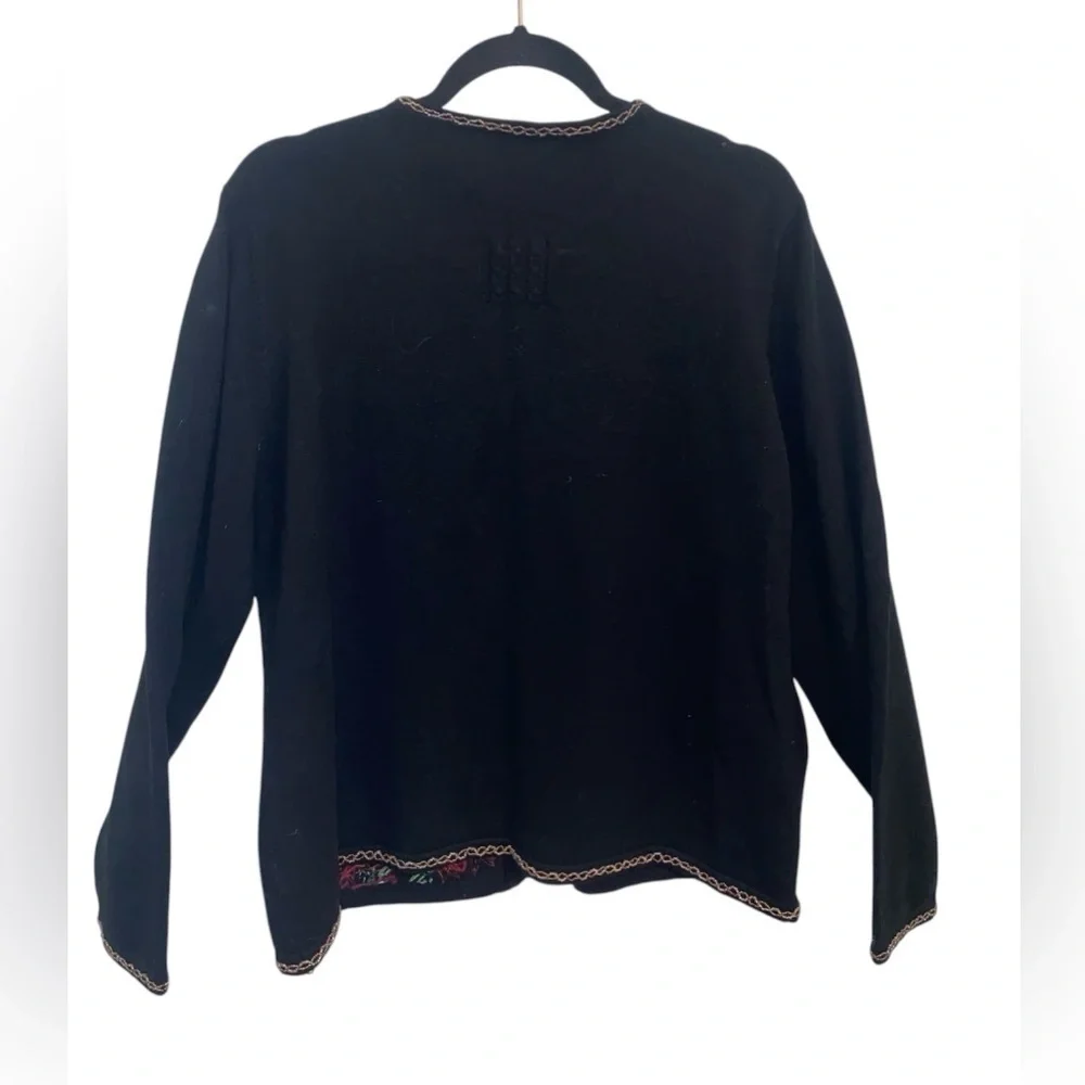 Marisa Christina Christmas Santa and Tree Beaded Sweater